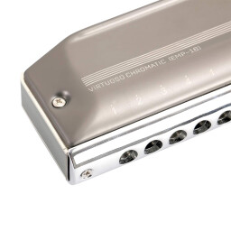 هارمونيكا كروماتيك EASTTOP EMP-16 بـ 16 فتحة و64 نغمة، بمشط من الألمنيوم، مفتاح دو EASTTOP EMP-16 16 Hole 64 Tone, Aluminum Comb Chromatic Mouth Organ Harmonica (Key of C)