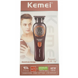 ماكينة حلاقة وتحديد احترافية من ماركة Kemei، الموديل KM-999.  لون احمر Kemei