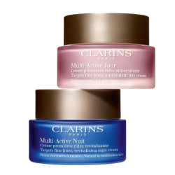 كلارنس سيت كريم مولتي أكتيف نهاري وليلي - 2×50 مل Clarins Multi-Active Day & Night Cream Set 2×50ml
