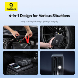 بطارية طوارئ للسيارات ومنفاخ للاطارات متعددة الاستخدامات 4 في 1 Baseus Super Energy Jump Starter & Inflator 4in1 Multipurpose Emergency Battery