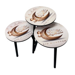 طقم طاولات ضيافة دائري عيد مبارك Eid Mubarak Decorative Round Hospitality Table Set