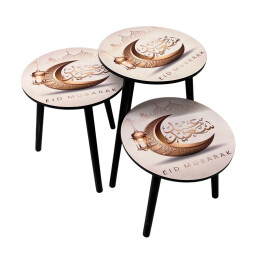 طقم طاولات ضيافة دائري عيد مبارك Eid Mubarak Decorative Round Hospitality Table Set