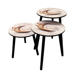 طقم طاولات ضيافة دائري عيد مبارك Eid Mubarak Decorative Round Hospitality Table Set