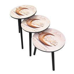 طقم طاولات ضيافة دائري عيد مبارك Eid Mubarak Decorative Round Hospitality Table Set