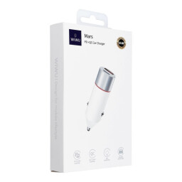 شاحن سيارة WiWU Mars Wi-QC022 بقوة 52.5 واط مع USB-A و USB-C Wiwu Wi-QC022 52.5W PD+QC Mars Series Car Charger USB-A+USB C 52.5W