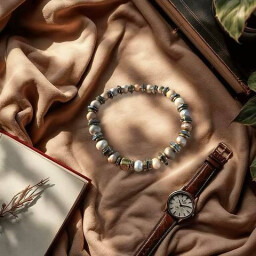 أسوارة هيماتيت ولؤلؤ زراعي Hematite & Freshwater Pearl Bracelet