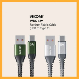 كيبل شحن ونقل بيانات ويكوم WDC-169a من USB إلى Type-C بقوة 6 أمبير WEKOME WDC-169a USB-A to Type-C 6A Super-Fast Charging Data Cable