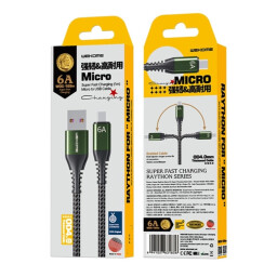كيبل شحن ونقل بيانات ويكوم WDC-169m من USB إلى Micro USB بقوة 6 أمبير WEKOME WDC-169m USB to Micro USB 6A Super-Fast Charging Data Cable