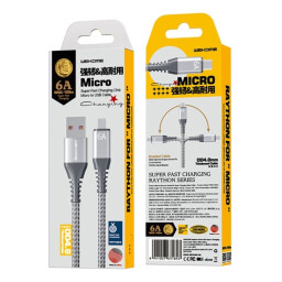 كيبل شحن ونقل بيانات ويكوم WDC-169m من USB إلى Micro USB بقوة 6 أمبير WEKOME WDC-169m USB to Micro USB 6A Super-Fast Charging Data Cable