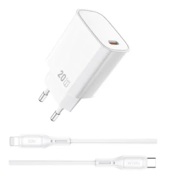 شاحن “وي-وو إسِنشال” موديل WI-G007 – شاحن GaN سريع بقدرة 20 واط مع كابل C-C WIWU ESSENTIAL 20W GAN CHARGER C+C WI-G007