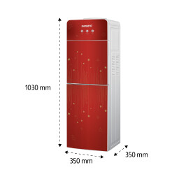براد ماء مع ثلاجة  - زجاج أحمر WATER DISPENSER GLASS DOORS WITH REFRIGERATOR - RED
