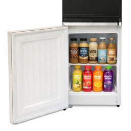 براد ماء مع ثلاجة  - زجاج  أسود مطعم بالكروم WATER DISPENSER GLASS DOORS WITH REFRIGERATOR  - BLACK