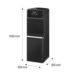 براد ماء مع ثلاجة  - زجاج  أسود مطعم بالكروم WATER DISPENSER GLASS DOORS WITH REFRIGERATOR  - BLACK