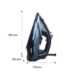 مكواة بخار 3050 واط لون اسود - قاعدة سيراميك Steam Iron With Ceramic Base