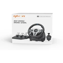 عجلة قيادة سباق + دواسات + ناقل حركة Gaming Racing Wheel PXN V9