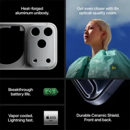 ايفون 17 برو ماكس - ١٢ کیکابایت رام - سعة ٢٥٦ کیکابایت - اثنین سيم - البرتقالي الكوني iPhone 17 Pro Max