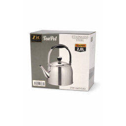 قوري شاي ستانلس ستيل مضلع سعة 2 لتر ZIO Exclusive Ribbed Stainless Steel Teapot  2.0L