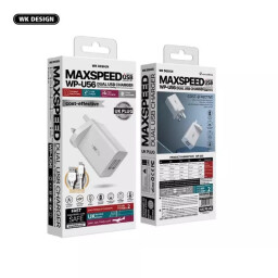 شاحن جداري ويكوم WP-U56 مزدوج USB مع كابل مايكرو WEKOME WK WP-U56 Maxspeed Dual USB Charger Set with Micro Cable