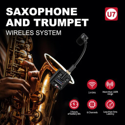 مايكروفون ساكسفون لاسلكي احترافي Xvive U7 Saxophone and Trumpet Wireless System with 2.4GHz Transmitter and Receiver Xvive U7 Saxophone and Trumpet Wireless System with 2.4GHz Transmitter and Receiver
