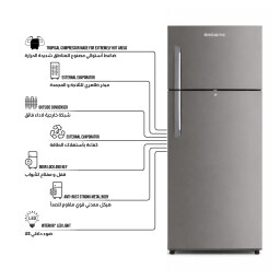 ثلاجة ومجمدة علوية نظام تبريد مباشر  - 260 لتر TOP MOUNT REFRIGERATOR - Defrost Type