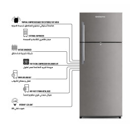 ثلاجة ومجمدة علوية نظام تبريد مباشر  - سعة 475 لتر TOP MOUNT REFRIGERATOR - Defrost Type