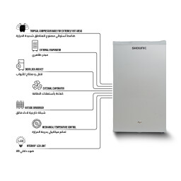 ثلاجة باب واحد نظام تبريد مباشر  - 90 لتر SINGLE DOOR REFRIGERATOR - Defrost Type
