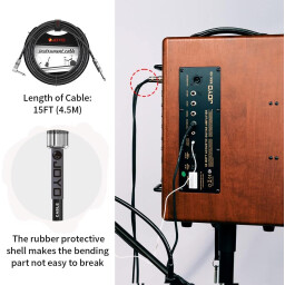 كيبل كيتار بطول 4.5 متر يمكن استخدامه مع اغلب الالات الموسيقية الوترية الكهربائية Joyo CM-12 4.5M Guitar Instrument Cable (6.35mm Audio Cable)