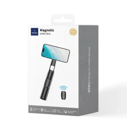 عصا سيلفي مغناطيسية مع حامل ثلاثي وجهاز تحكم بلوتوث من WiWU (موديل WI-SE014) WI-SE014-WIWU MAGNETIC SELFIE STICK