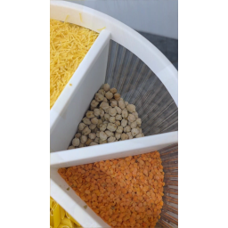 حافظة بقوليات دائرية متعددة الاستخدام مع نظام توزيع سفلي بزر ضغط Round Multi-Purpose Grain Dispenser with Bottom Release System