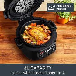جهاز طهي متعدد ومقلاة هوائية 6 لتر - MY7408G1 Tefal Rapid Multi Cooker & Air Fryer 6L - MY7408G1
