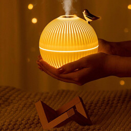 مرطب هواء LED لارك - سعة 330 مل - سعة 12 سم - أبيض The LED Lark Humidifier - 330ml - 12 cm Size - White