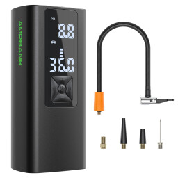 منفاخ إطارات شحن ببطارية 6000mAh وشاشة Rechargeable tire inflator with 6000mAh battery and screen