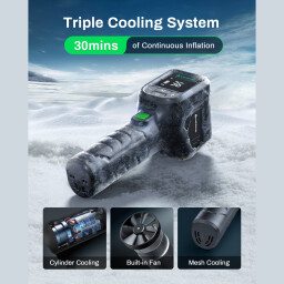 منفاخ إطارات شحن ذكي 150 PSI شاشة رقمية Smart charging tire inflator 150 PSI digital display