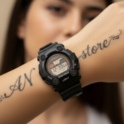 ساعة يد رياضية رقمية لكلا الجنسين متعددة الوظائف Unisex Digital Sports Watch with Multi Functions