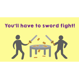 هيا نضرب بعضنا البعض بسيوف مزيفة Let's hit eachother with fake swords