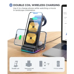 شاحن لاسلكي 3-في-1 قابل للطي 3-in-1 Foldable Wireless Charging Station