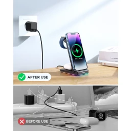 شاحن لاسلكي 3-في-1 قابل للطي 3-in-1 Foldable Wireless Charging Station
