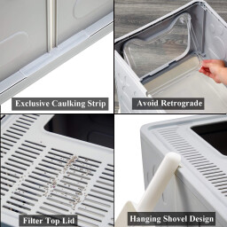 ليتربوكس مغلق  رصاصي Foldable Litterbox Grey