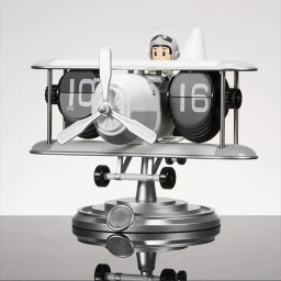 بواكويس ساعة طائرة ذاتية التقليب Buachois Airplane Auto Flip Clock