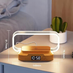مصباح ذكي متعدد الوظائف مع ساعة و شحن لاسلكي Multifunctional Smart Lamp with Clock and Wireless Charging
