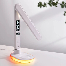 مصباح طاولة LED مع شحن لاسلكي وساعة LED table lamp with wireless charging