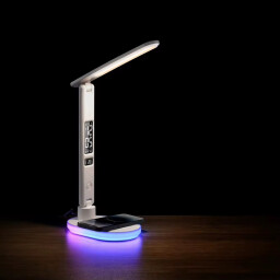 مصباح طاولة LED مع شحن لاسلكي وساعة LED table lamp with wireless charging