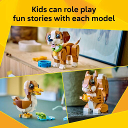 ٣١٣٨٢ كرييتور ٣ في ١ حيوانات لطيفة: جرو كلب مرح ليغو® 31382 Creator 3in1 Cute Animals: Playful Puppy Dog LEGO®