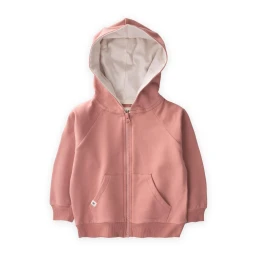 جاكيت بغطاء رأس وسحاب للأطفال 1-14 سنة - لون وردي مجفف Kids' Hooded Zipper Cardigan 1-14 Years - Dried Rose