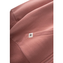 جاكيت بغطاء رأس وسحاب للأطفال 1-14 سنة - لون وردي مجفف Kids' Hooded Zipper Cardigan 1-14 Years - Dried Rose