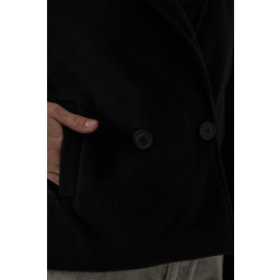 جاكيت نسائي قصير من الكاشيه 0725 - أسود Women's Short Cachet Jacket 0725 - Black