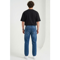 بنطلون جينز رجالي بقصة مريحة واسعة 30076 - أزرق داكن Men's Relaxed Fit Baggy Jean Trousers 30076 - Navy Blue
