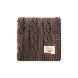 بطانية أطفال تريكو بتصميم جديلة 80x100 سم - لون فيزون Baby Knitted Braid Blanket 80x100 cm - Mink Color