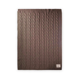 بطانية أطفال تريكو بتصميم جديلة 80x100 سم - لون فيزون Baby Knitted Braid Blanket 80x100 cm - Mink Color