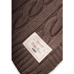 بطانية أطفال تريكو بتصميم جديلة 80x100 سم - لون فيزون Baby Knitted Braid Blanket 80x100 cm - Mink Color